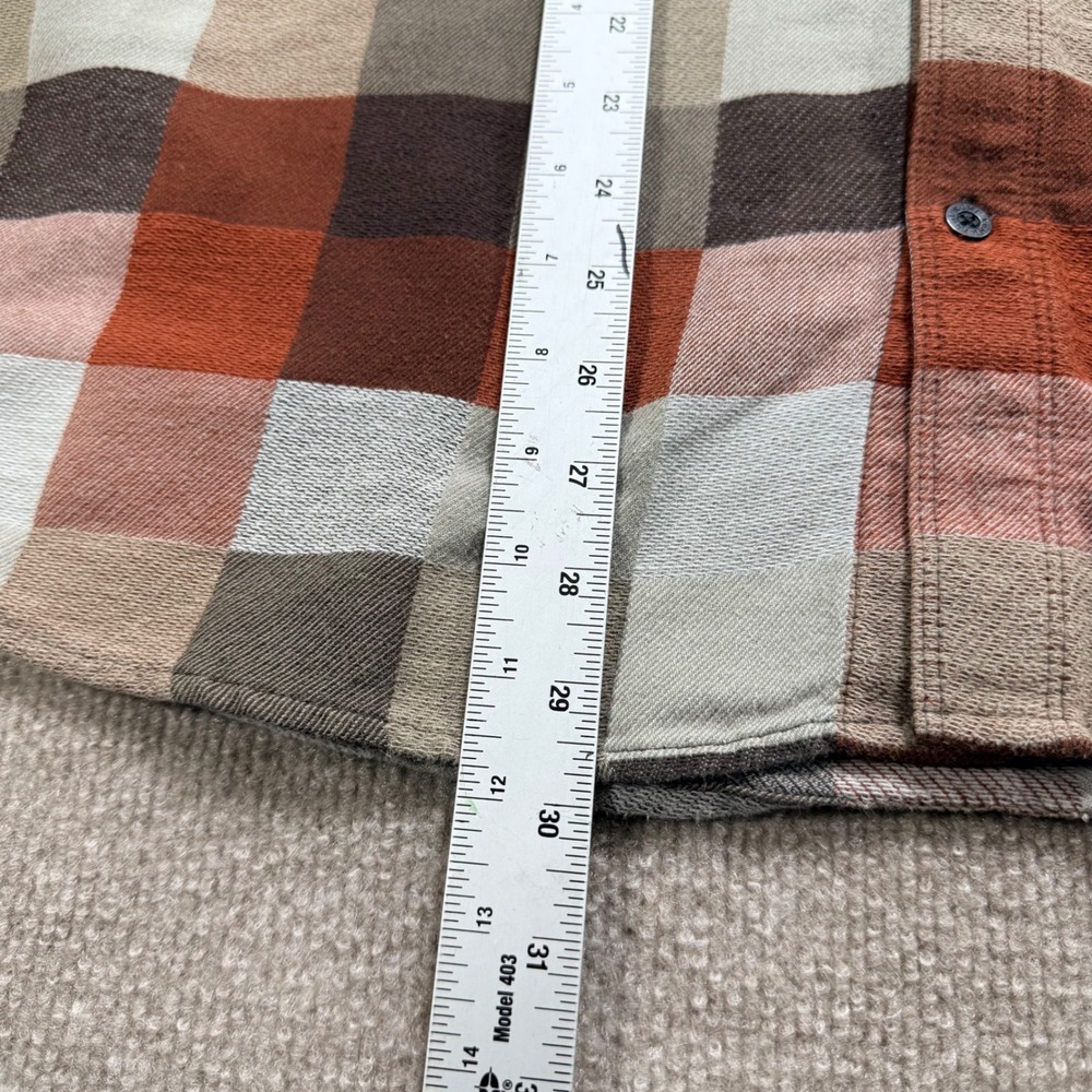 Kuhl Mens XXL Plaid Flannel Button Down Shirt Orange Brown Born In Mountains - Picture 8 of 10